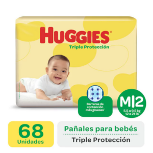 PAÑAL HUGGIES TRIPLE PROTECTION TALLE M x 68u.