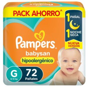 PAÑAL PAMPERS BABYSAN TALLE G x 72u.