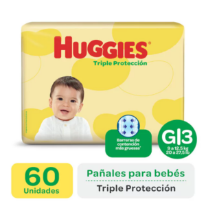 PAÑAL HUGGIES TRIPLE PROTECTION TALLE G x 60u.