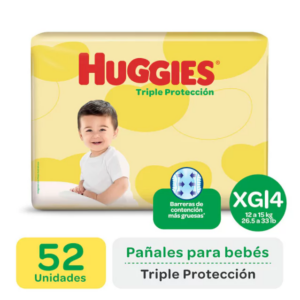 PAÑAL HUGGIES TRIPLE PROTECTION TALLE XG x 52u.