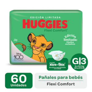 PAÑAL HUGGIES FLEXI COMFORT TALLE G x 60u.