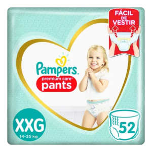PAÑAL PAMPERS PREMIUM CARE PANTS TALLE XXG x 52u.