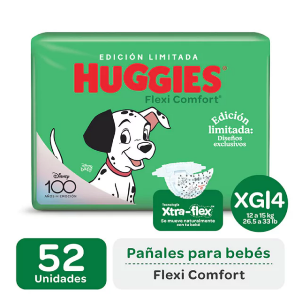 PAÑAL HUGGIES FLEXI COMFORT TALLE XG x 52u.