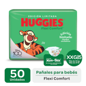 PAÑAL HUGGIES FLEXI COMFORT TALLE XXG x 50u.