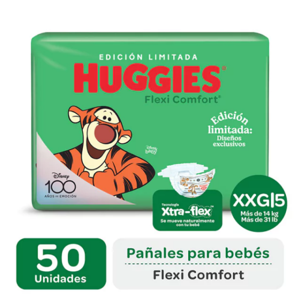 PAÑAL HUGGIES FLEXI COMFORT TALLE XXG x 50u.