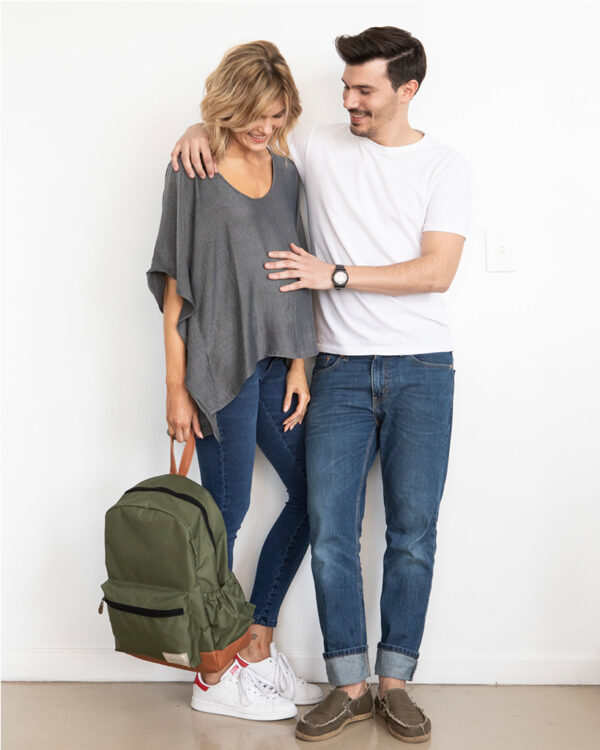 MOCHILA GABARDINA VERDE MILITAR HAPPY LITTLE MOMENTS - Imagen 5
