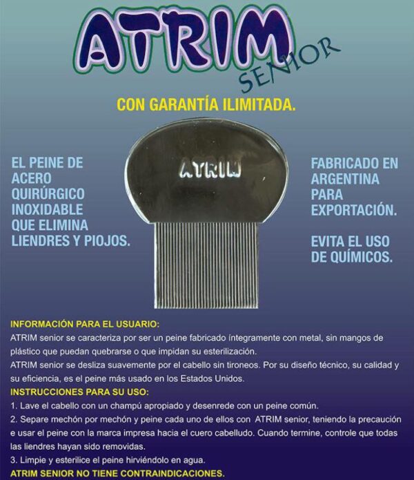 PEINE ANTI PIOJOS INOXIDABLE VAITA