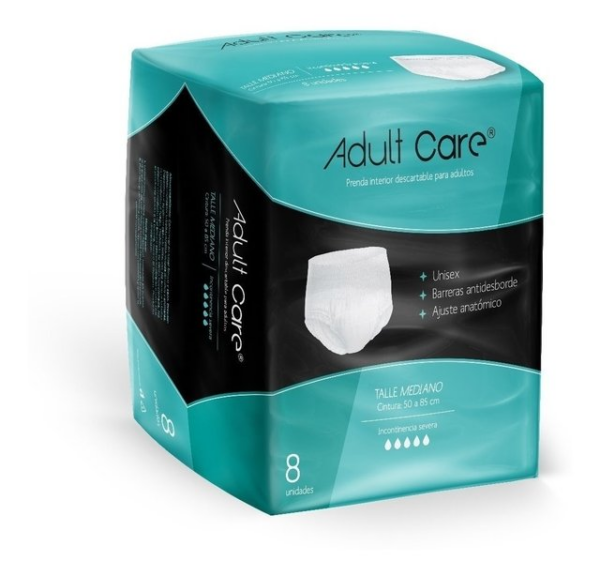 PRENDA INTERIOR ADULTOS ADULT CARE M x 8u.