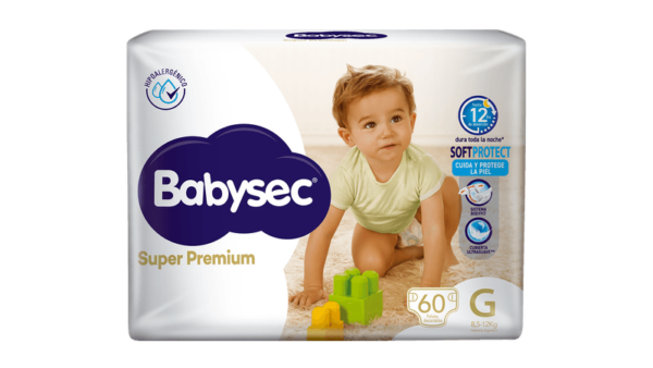 PAÑAL BABYSEC SUPER PREMIUM TALLE G x 60u.