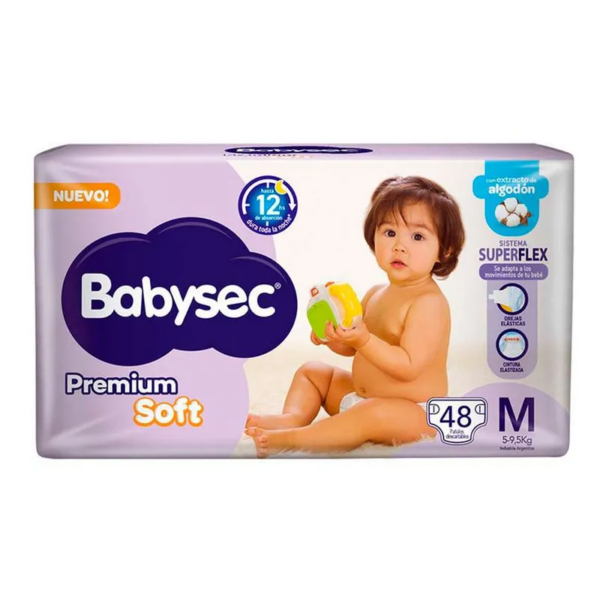 PAÑAL BABYSEC PREMIUM TALLE M x 48u.