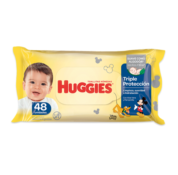 TOALLITAS HUMEDAS TRIPLE PROTECCION x 48u. HUGGIES