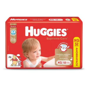 PAÑAL HUGGIES SUPREME CARE TALLE XG x 52u.