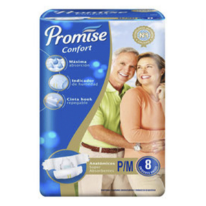PAÑAL ADULTO PROMISE CONFORT P/M x 8u.