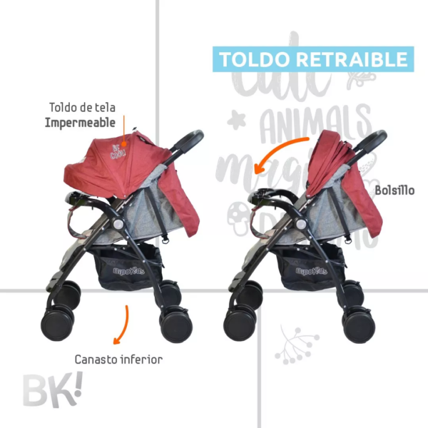 COCHECITO DE PASEO BIPOKIDS CON CALCO DE PERROS - Imagen 6