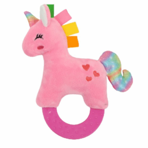 SONAJERO MORDILLO CABALLO ROSA WOODY TOYS