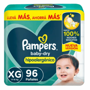 PAÑAL PAMPERS BABY DRY TALLE XG x 96u.