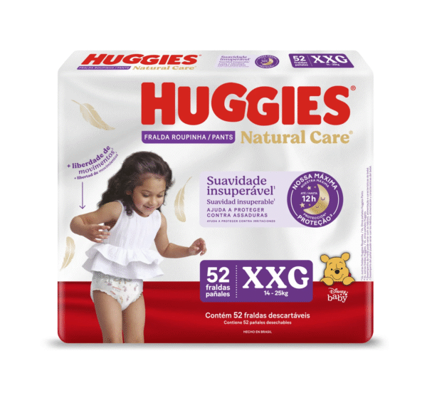PAÑAL HUGGIES PANTS NATURAL CARE TALLE XXG x 52u.