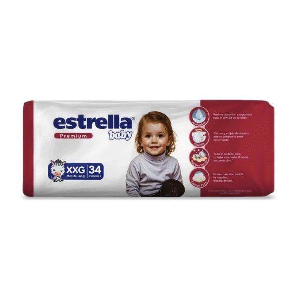 PAÑAL ESTRELLA PREMIUM TALLE XXG x 34u.