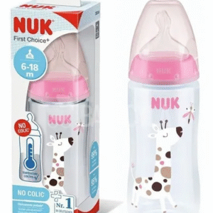 MAMADERA FIRST CHOICE+ 300ML 6-18M ROSADA JIRAFA o AZUL COCODRILO