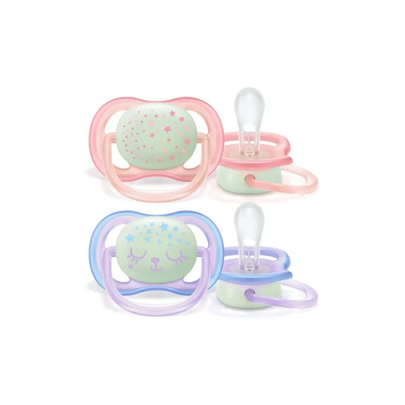AVENT SCF376/12 CHUPETE ULTRA AIR DECO NIGHT TIME LUMINOSO X2 (0-6M) NENA