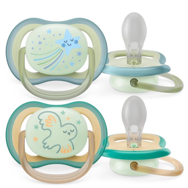 AVENT SCF376/18 CHUPETE ULTRA AIR DECO NIGHT TIME LUMINOSO X2 (0-6M) UNISEX