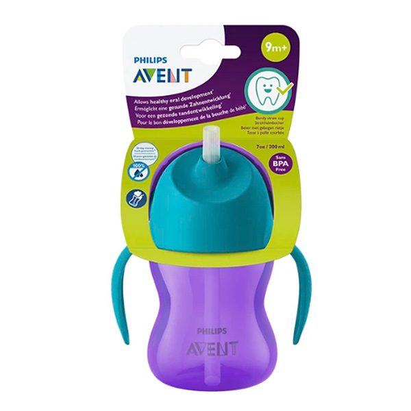 VASO STRAW CUP 200ML 9M+ AVENT SCF796/02